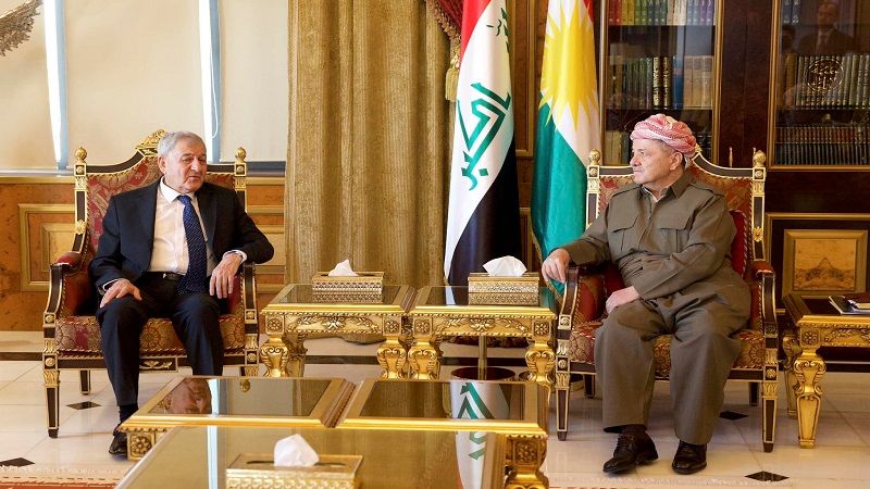 سەرۆک بارزانى و سەرۆک کۆمارى عێراق پشتیوانیى خۆیان بۆ حکومەتى عێراق دەردەبڕن